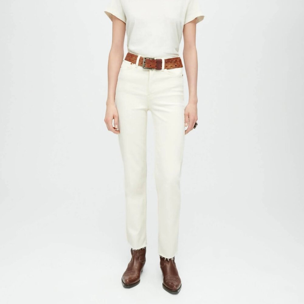 RE/DONE Comfort Stretch High Rise Stove Pipe Vintage White Jeans